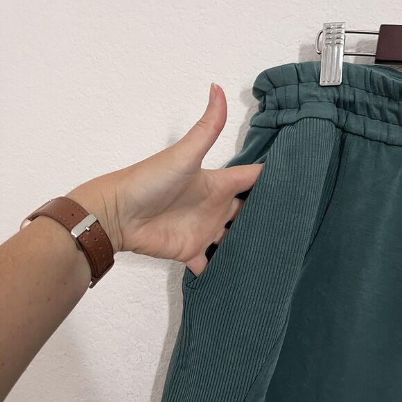 Lululemon Womens Size 14 Brushed Softstreme Ribbed High-Rise Jogger Green Jasper - Picture 7 of 11